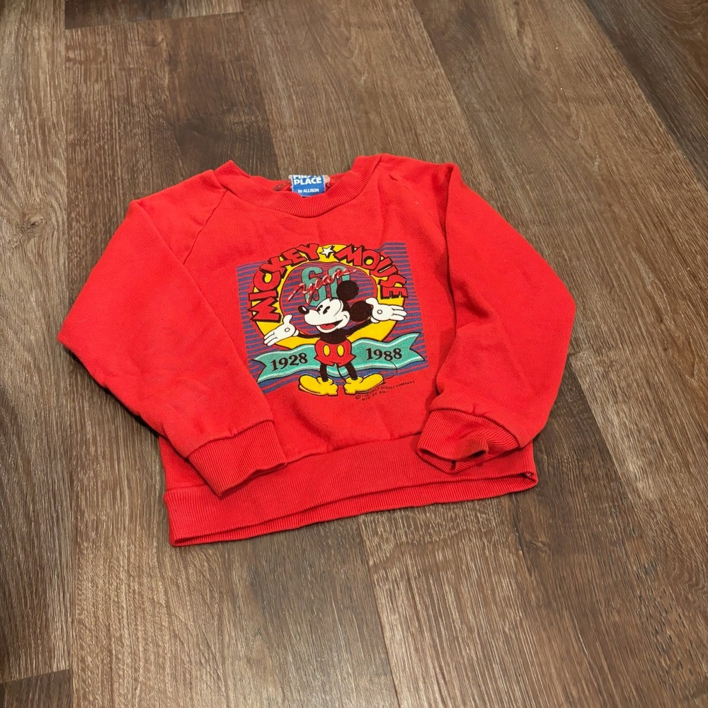 Vintage Kids First‎ Place by Allison Red Mickey Mouse 60th Anniversary Sweater 4